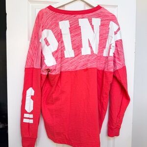 Victorias Secret Pink Jersey Style Long Sleeved Tee Size L